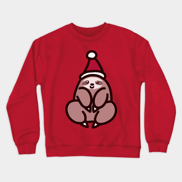 Santa Hat Sloth Crewneck Sweatshirt by saradaboru